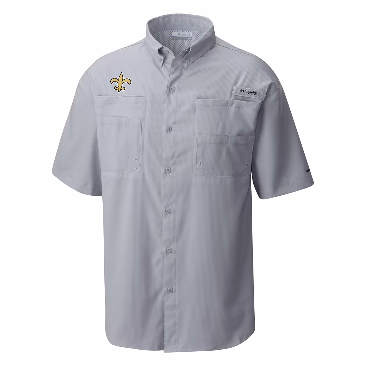 Men's Columbia Gray New Orleans Saints Tamiami Omni-Shade Button-Down Shirt 3 Men's Columbia Gray New Orleans Saints Tamiami Omni-Shade Button-Down Shirt