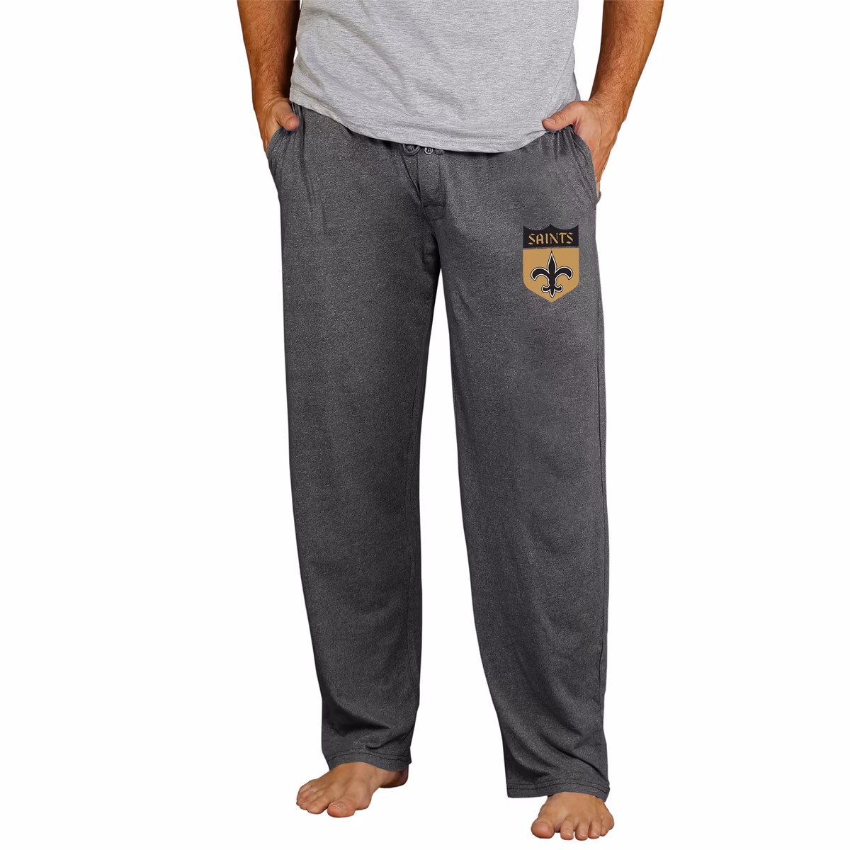 Men's Concepts Sport Charcoal New Orleans Saints Retro Quest Knit Pants 1 Men's Concepts Sport Charcoal New Orleans Saints Retro Quest Knit Pants