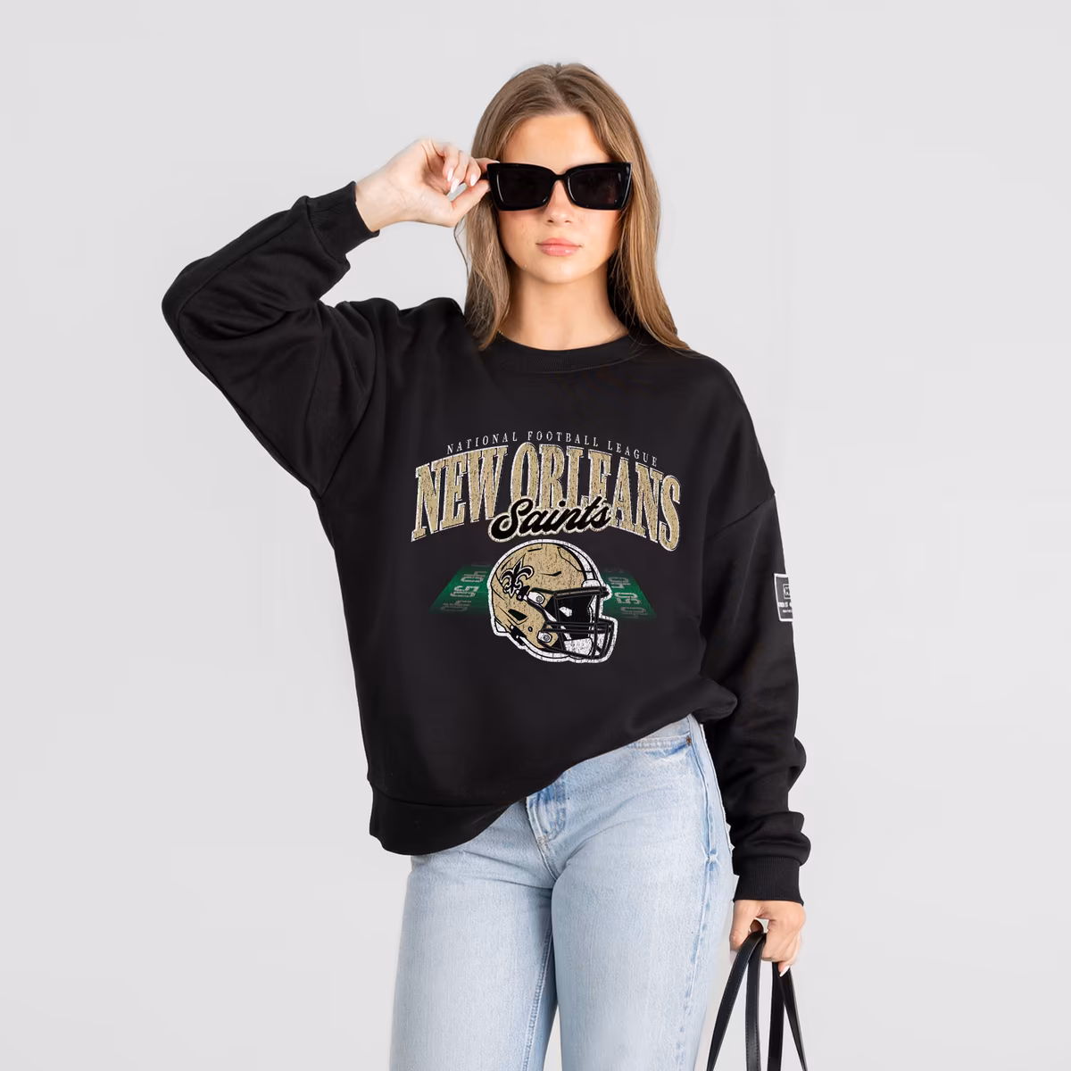Women's Gameday Couture Black New Orleans Saints Field Focus Black Label Premium Drop Shoulder Sweatshirt 4 Women's Gameday Couture Black New Orleans Saints Field Focus Black Label Premium Drop Shoulder Sweatshirt