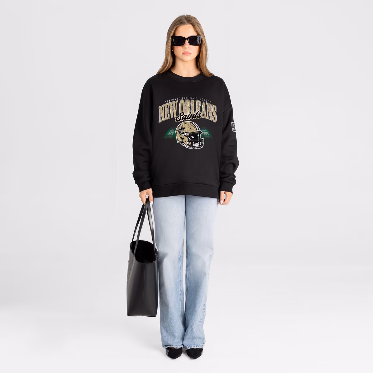 Women's Gameday Couture Black New Orleans Saints Field Focus Black Label Premium Drop Shoulder Sweatshirt 5 Women's Gameday Couture Black New Orleans Saints Field Focus Black Label Premium Drop Shoulder Sweatshirt
