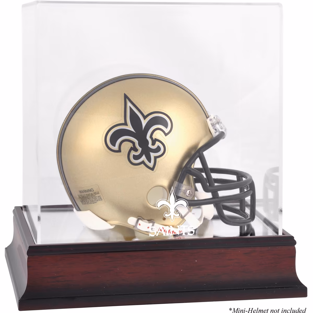 New Orleans Saints Mahogany Logo Mini Helmet Display Case 9 New Orleans Saints Mahogany Logo Mini Helmet Display Case
