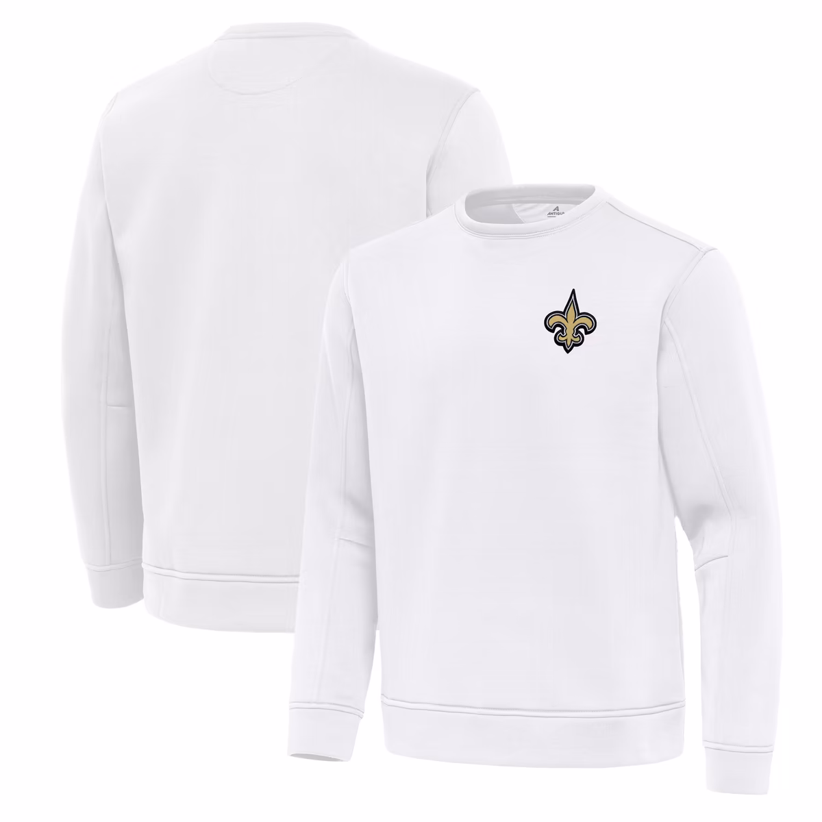 Men's Antigua White New Orleans Saints Relevant Lightweight Pullover Sweatshirt 2 Men's Antigua White New Orleans Saints Relevant Lightweight Pullover Sweatshirt
