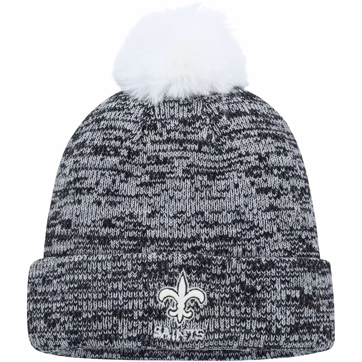 Women's Fanatics Black New Orleans Saints Iconic Cuffed Knit Hat with Pom