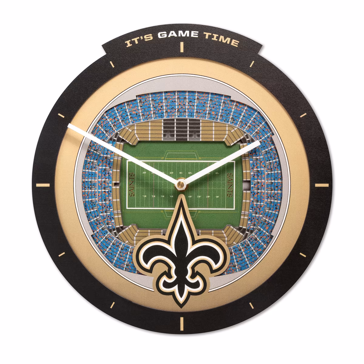 IDNA New Orleans Saints StadiumView 3D Wall Clock 9 IDNA New Orleans Saints StadiumView 3D Wall Clock