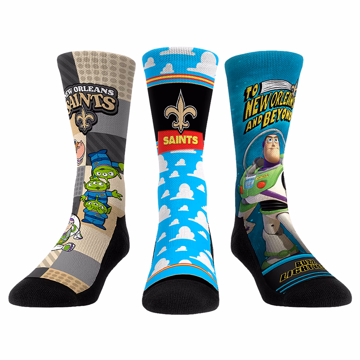 Unisex Rock Em New Orleans Saints Toy Story 3-Pack Crew Socks 2 Unisex Rock Em New Orleans Saints Toy Story 3-Pack Crew Socks