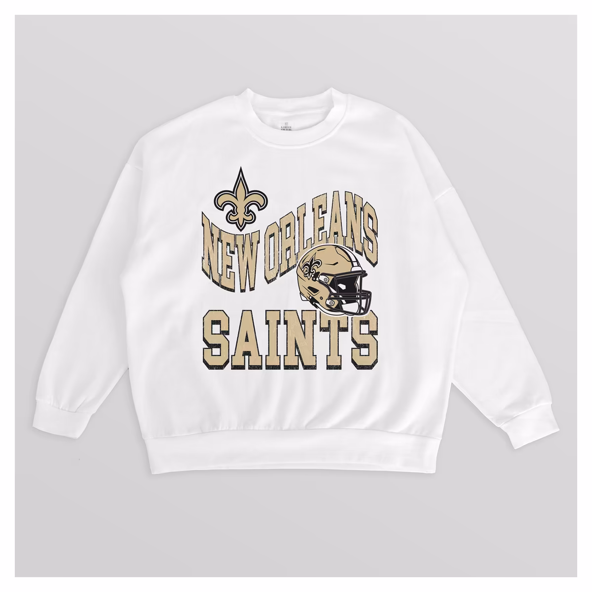 Women's Gameday Couture White New Orleans Saints Oversized Hard Earned Premium Fleece Pullover Sweatshirt 5 Women's Gameday Couture White New Orleans Saints Oversized Hard Earned Premium Fleece Pullover Sweatshirt