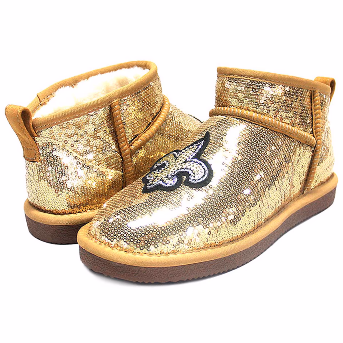 Women's FABGATING by Cuce  Gold New Orleans Saints Sequin Ankle Boots