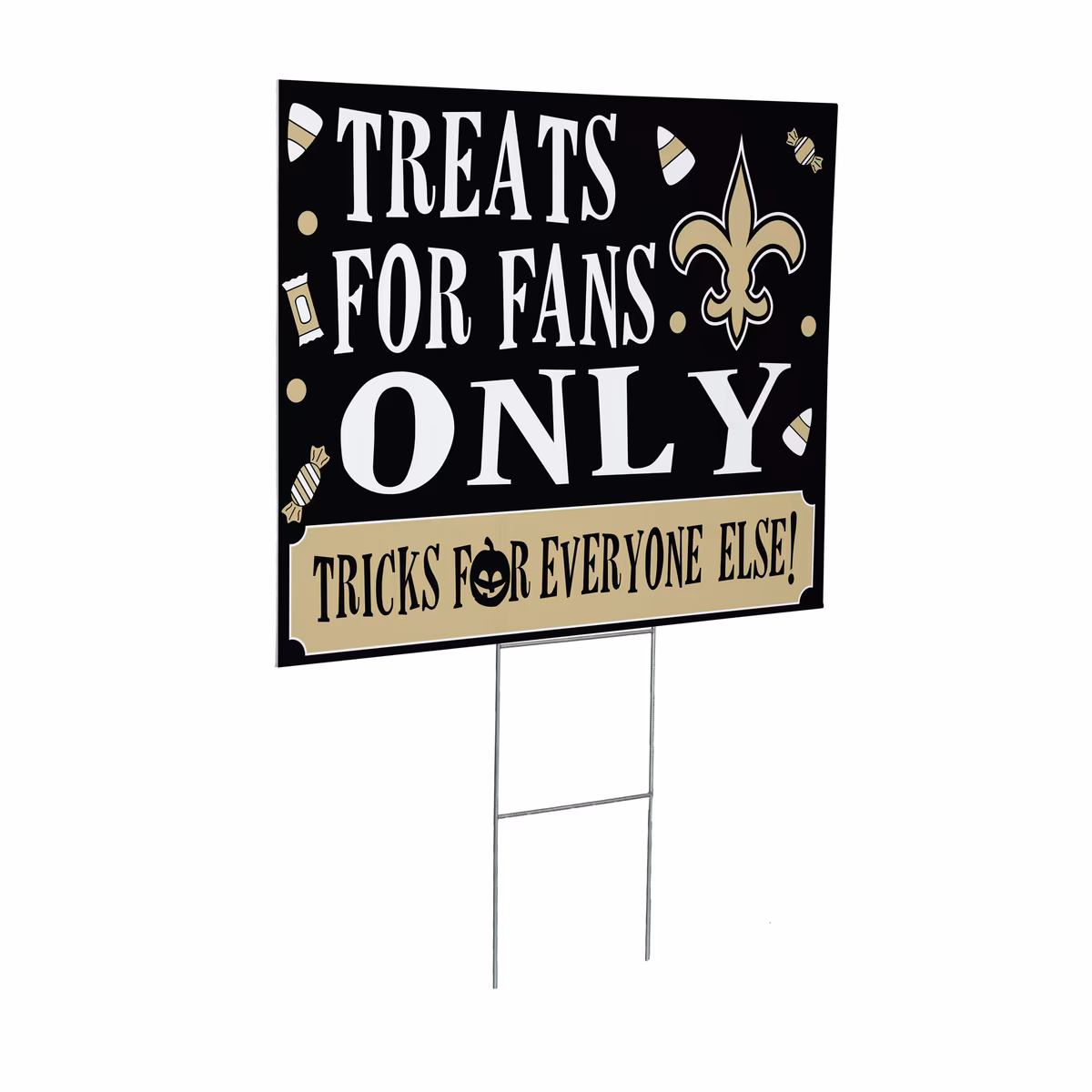 New Orleans Saints 18" x 24" Halloween Treats Outdoor Yard Sign 3 New Orleans Saints 18" x 24" Halloween Treats Outdoor Yard Sign
