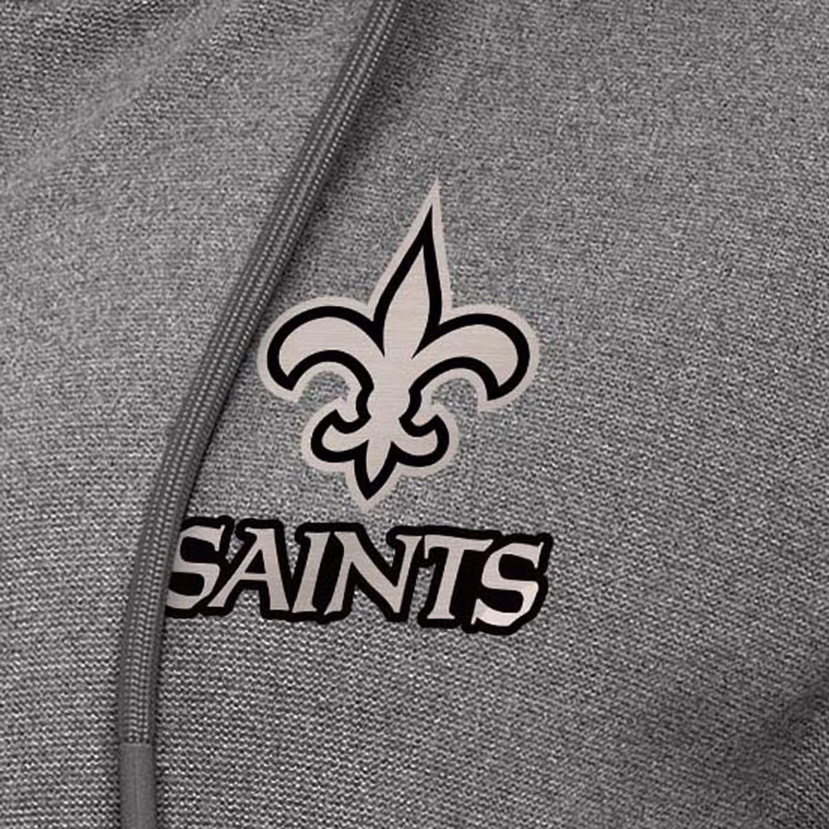 Women's Antigua Heather Black New Orleans Saints Seeker Full-Zip Hoodie Jacket 3 Women's Antigua Heather Black New Orleans Saints Seeker Full-Zip Hoodie Jacket
