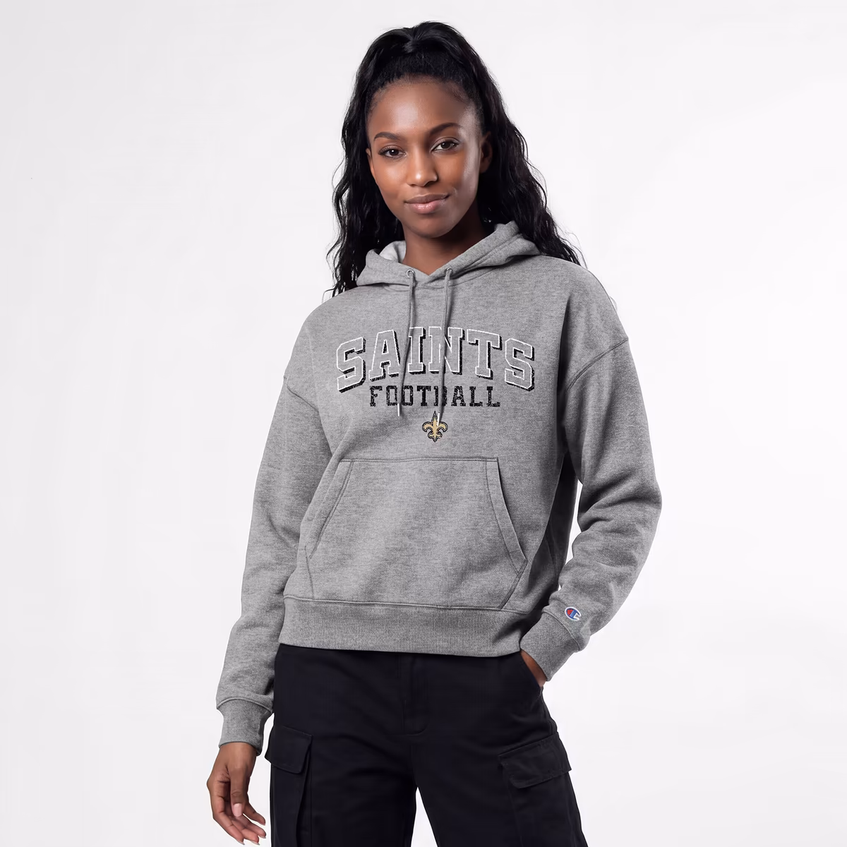 Women's Champion Gray New Orleans Saints Triumph Tri-Blend Hoodie