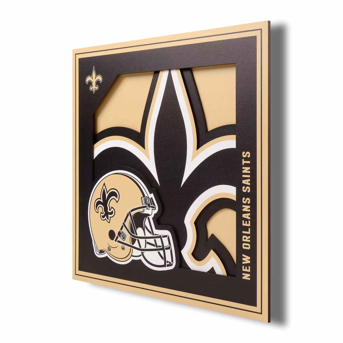 IDNA New Orleans Saints 12'' x 12'' 3D Logo Wall Art 9 IDNA New Orleans Saints 12'' x 12'' 3D Logo Wall Art