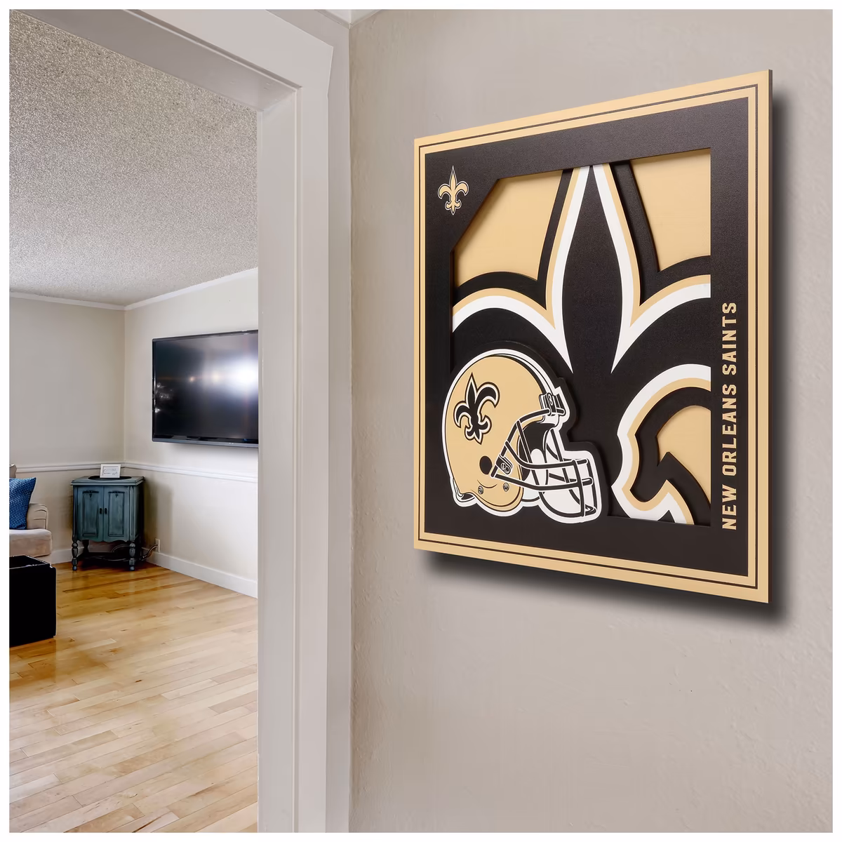 IDNA New Orleans Saints 12'' x 12'' 3D Logo Wall Art 4 IDNA New Orleans Saints 12'' x 12'' 3D Logo Wall Art