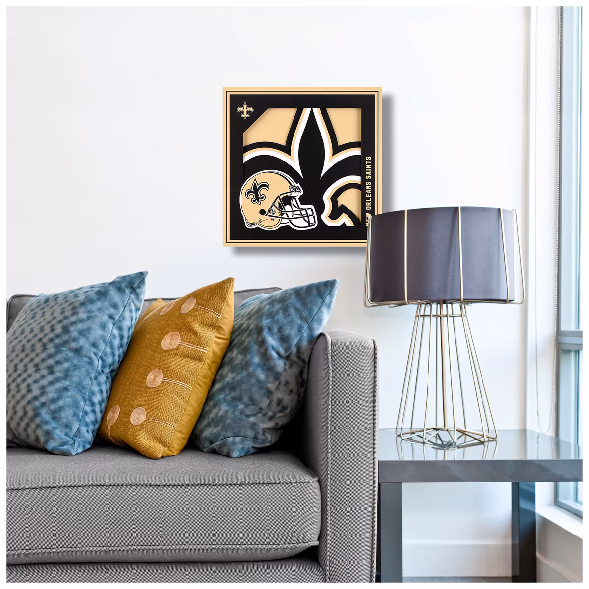 IDNA New Orleans Saints 12'' x 12'' 3D Logo Wall Art 5 IDNA New Orleans Saints 12'' x 12'' 3D Logo Wall Art