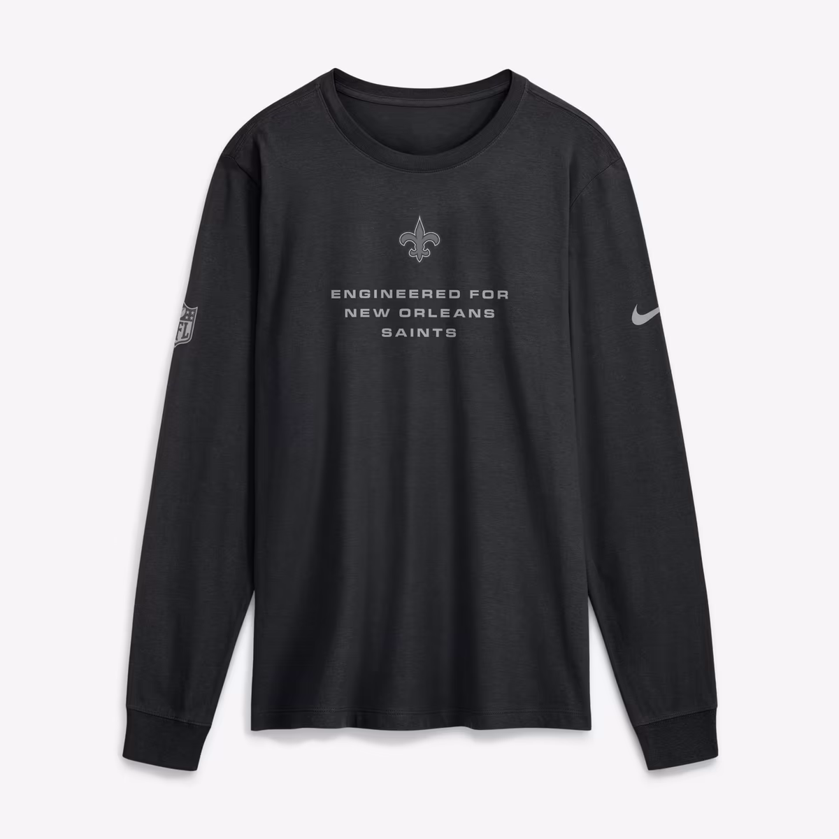 Men's Nike Black New Orleans Saints Sideline Bold Arch Star Dri-FIT Long Sleeve T-Shirt 1 Men's Nike Black New Orleans Saints Sideline Bold Arch Star Dri-FIT Long Sleeve T-Shirt