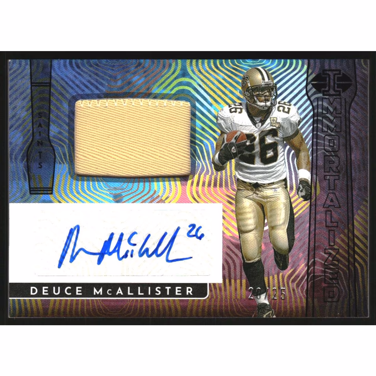 2022 Panini Illusions Immortalized Jersey Autographs Black #11 Deuce McAllister/25