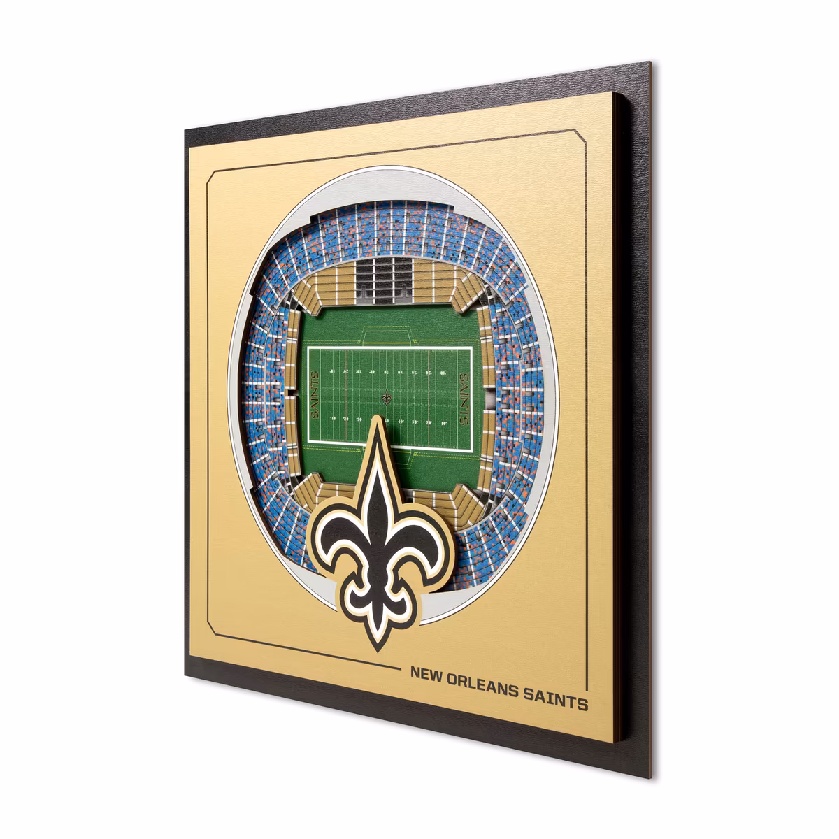 IDNA New Orleans Saints 12" x 12" Stadium Series 3D Wall Art 2 IDNA New Orleans Saints 12" x 12" Stadium Series 3D Wall Art
