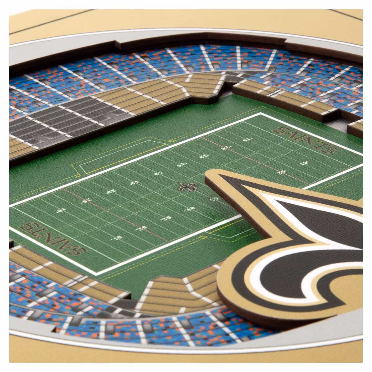 IDNA New Orleans Saints 12" x 12" Stadium Series 3D Wall Art 3 IDNA New Orleans Saints 12" x 12" Stadium Series 3D Wall Art