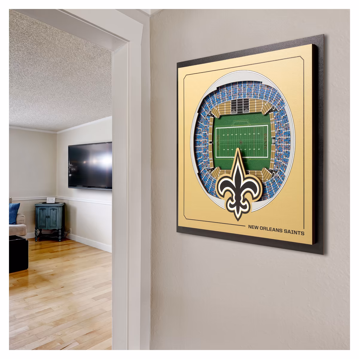 IDNA New Orleans Saints 12" x 12" Stadium Series 3D Wall Art 4 IDNA New Orleans Saints 12" x 12" Stadium Series 3D Wall Art
