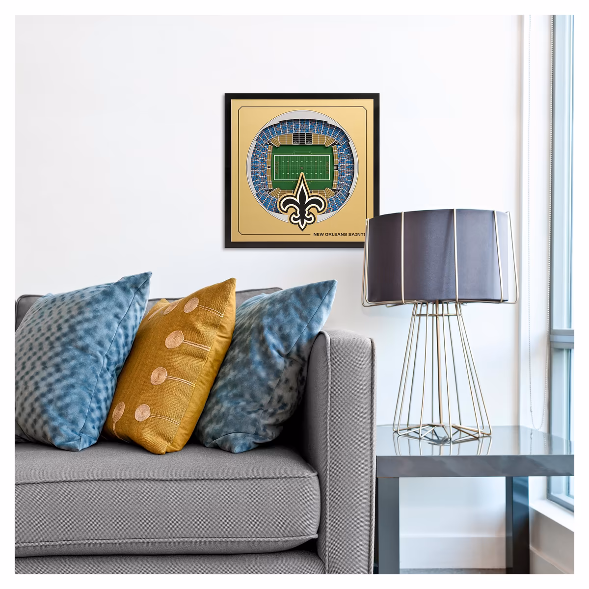IDNA New Orleans Saints 12" x 12" Stadium Series 3D Wall Art 5 IDNA New Orleans Saints 12" x 12" Stadium Series 3D Wall Art