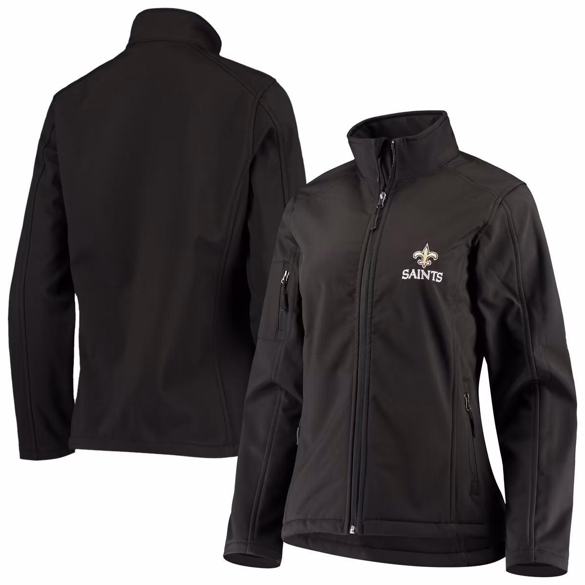 Women's Black New Orleans Saints Full-Zip Sonoma Softshell Jacket 2 Women's Black New Orleans Saints Full-Zip Sonoma Softshell Jacket