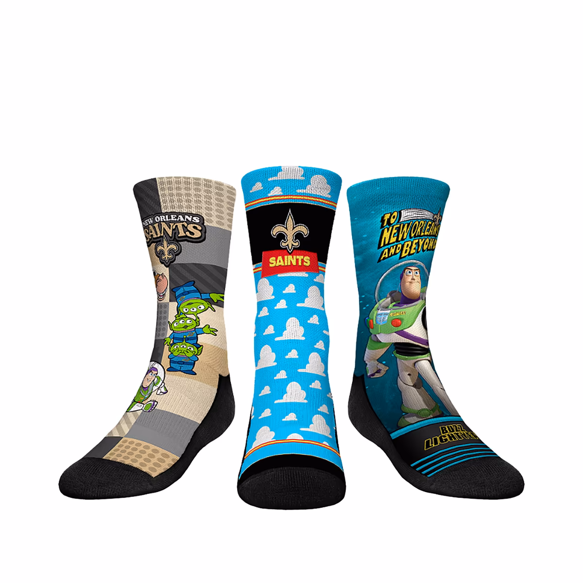 Youth Rock Em New Orleans Saints Toy Story 3-Pack Crew Socks 2 Youth Rock Em New Orleans Saints Toy Story 3-Pack Crew Socks