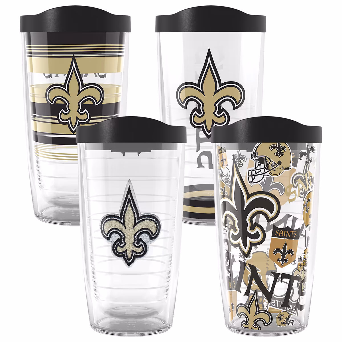Tervis New Orleans Saints Four-Pack 16oz. Classic Tumbler Set 6 Tervis New Orleans Saints Four-Pack 16oz. Classic Tumbler Set
