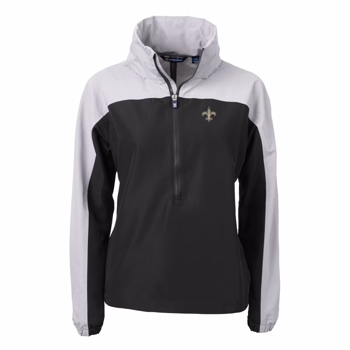 Women's Cutter & Buck Black New Orleans Saints Charter Eco Recycled Half-Zip Hooded Anorak Jacket 3 Women's Cutter & Buck Black New Orleans Saints Charter Eco Recycled Half-Zip Hooded Anorak Jacket
