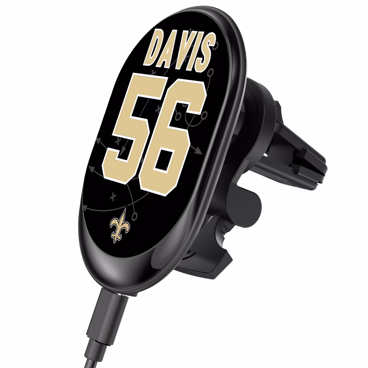 Keyscaper Demario Davis New Orleans Saints Wireless Magnetic Car Charger