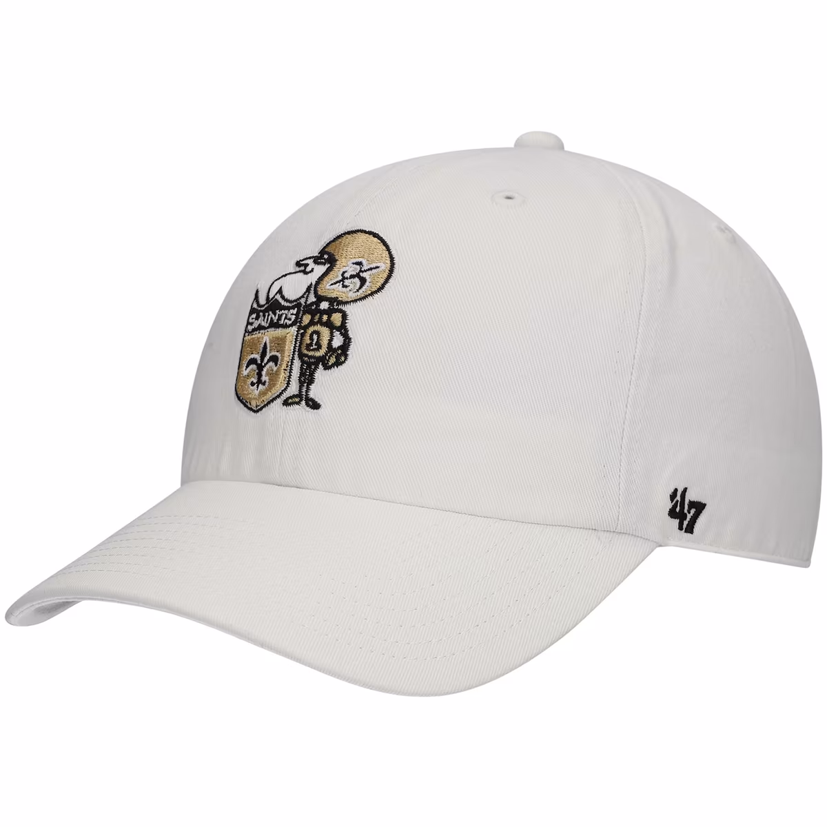 Men's '47 White New Orleans Saints Clean Up Adjustable Hat 7 Men's '47 White New Orleans Saints Clean Up Adjustable Hat