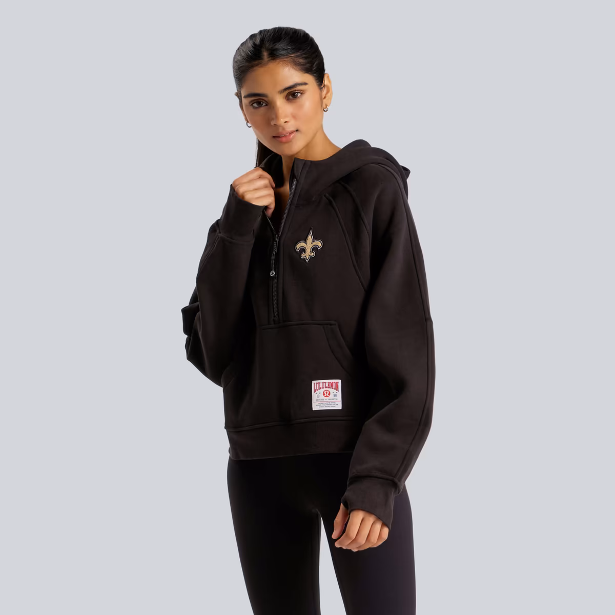 Women's lululemon  Black New Orleans Saints Scuba Oversized Half-Zip Hoodie