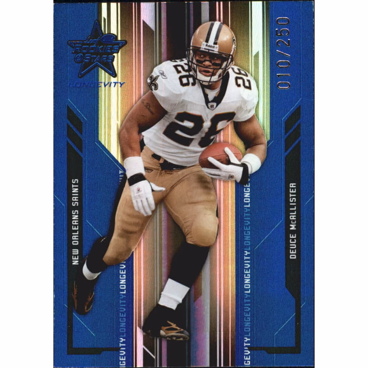 2005 Leaf Rookies and Stars Longevity Materials Sapphire #59 Deuce McAllister/150