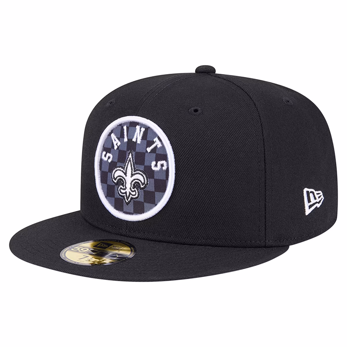 Men's New Era Black New Orleans Saints Checkered 59FIFTY Fitted Hat
