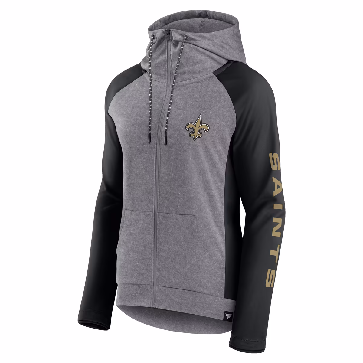 Women's Fanatics Heather Gray/College Black New Orleans Saints Blind Side Lightweight Full-Zip Hoodie 3 Women's Fanatics Heather Gray/College Black New Orleans Saints Blind Side Lightweight Full-Zip Hoodie