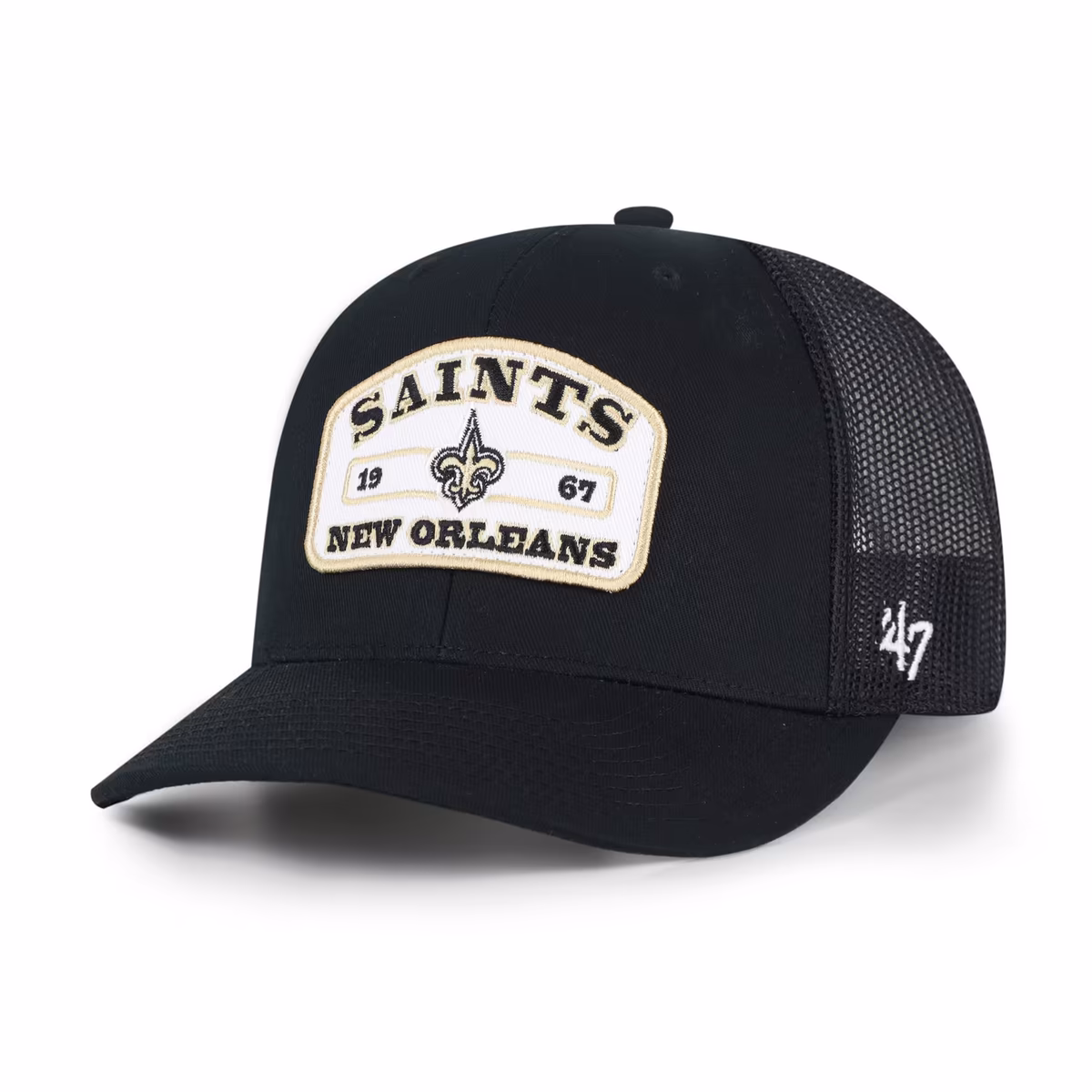 Men's '47 Black New Orleans Saints Roadway Adjustable Trucker Hat 28 Men's '47 Black New Orleans Saints Roadway Adjustable Trucker Hat