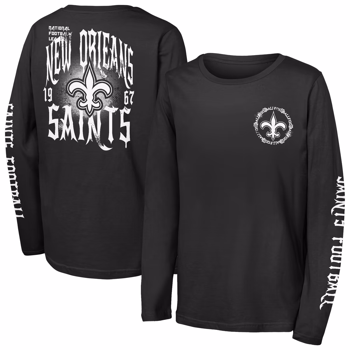 Youth Outerstuff Black New Orleans Saints Rumble Long Sleeve T-Shirt 2 Youth Outerstuff Black New Orleans Saints Rumble Long Sleeve T-Shirt