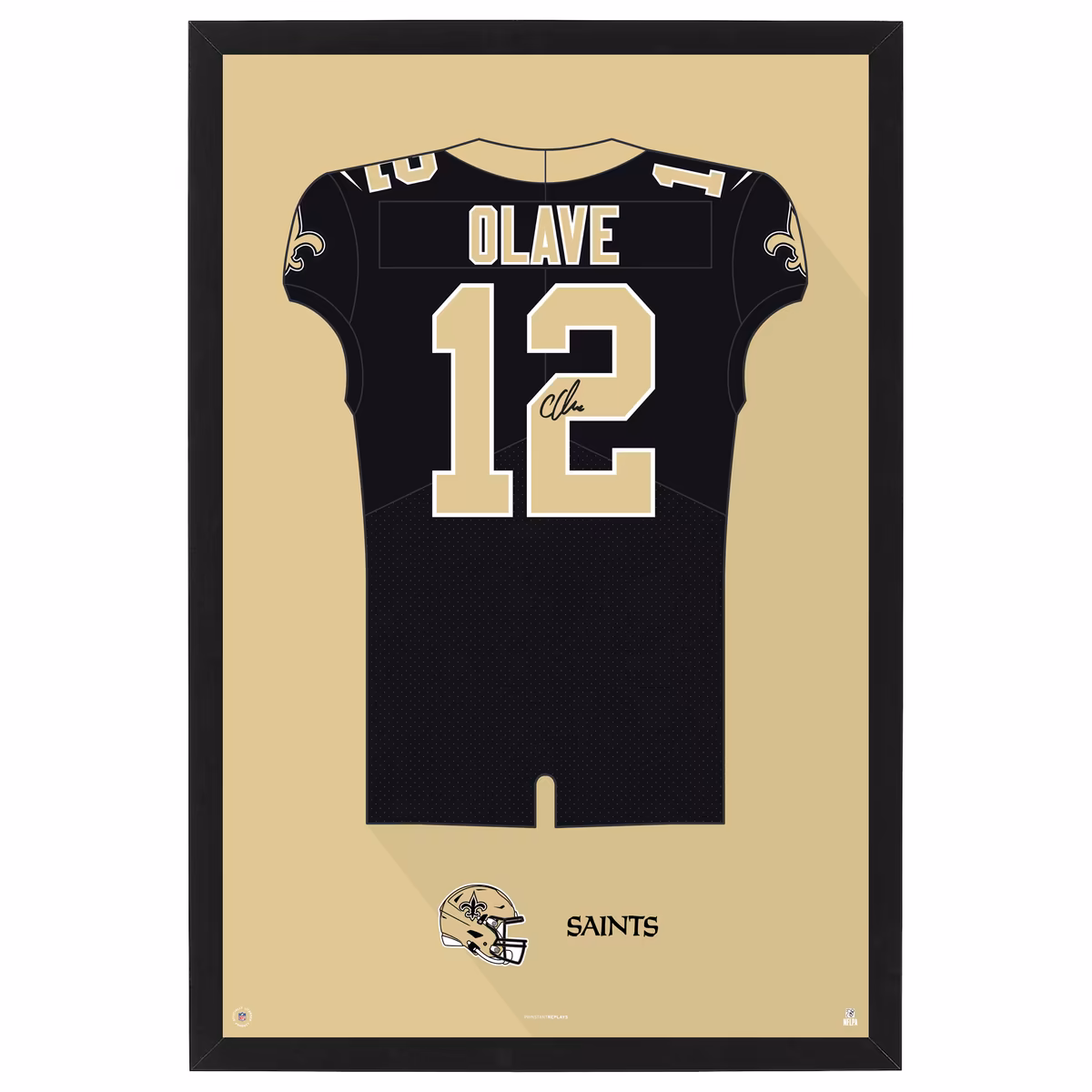 Chris Olave New Orleans Saints 27" x 39" Framed Home Jersey Print