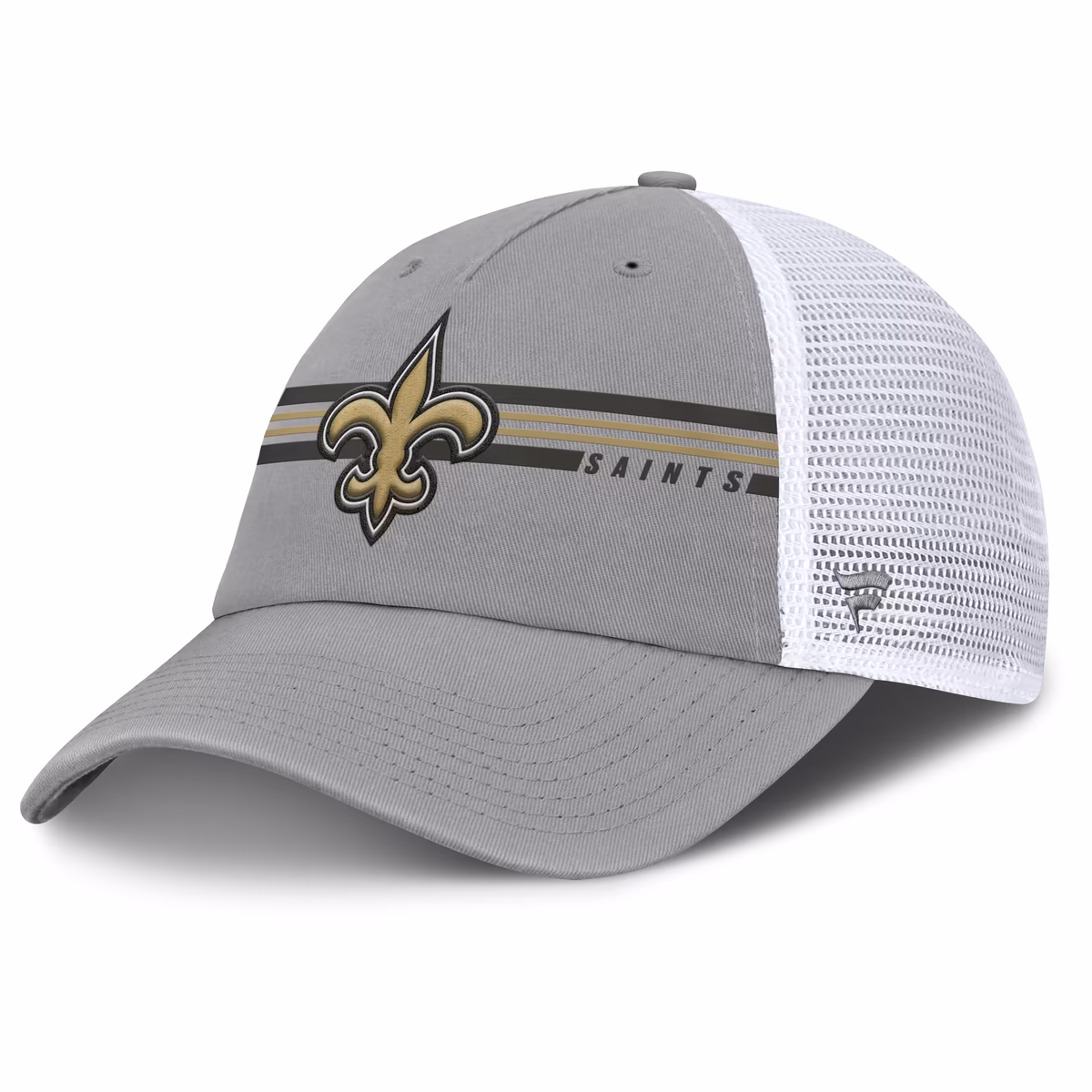 Men's Fanatics Gray New Orleans Saints Singleback Trucker Adjustable Hat 3 Men's Fanatics Gray New Orleans Saints Singleback Trucker Adjustable Hat