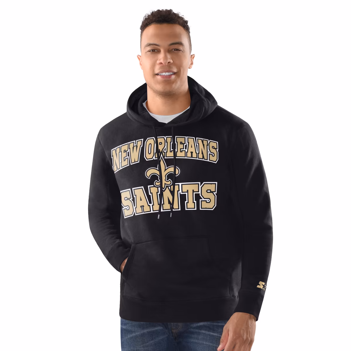 Men's Starter Black New Orleans Saints Hoodie and Cuffed Knit Hat Combo Pack 3 Men's Starter Black New Orleans Saints Hoodie and Cuffed Knit Hat Combo Pack