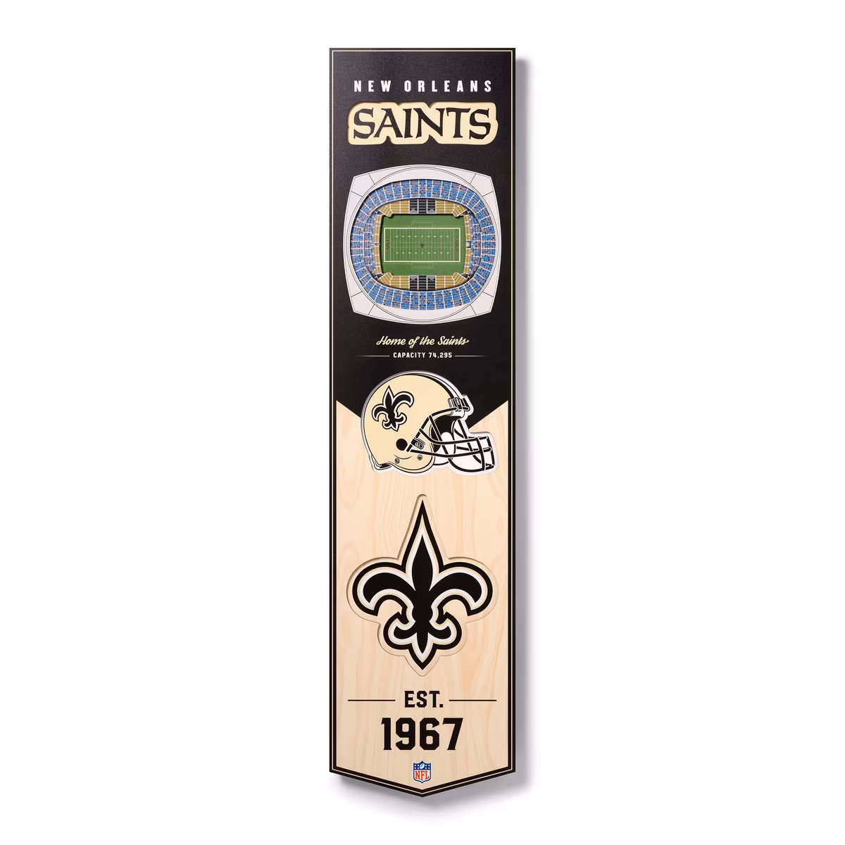 New Orleans Saints 8'' x 32'' 3D StadiumView Banner