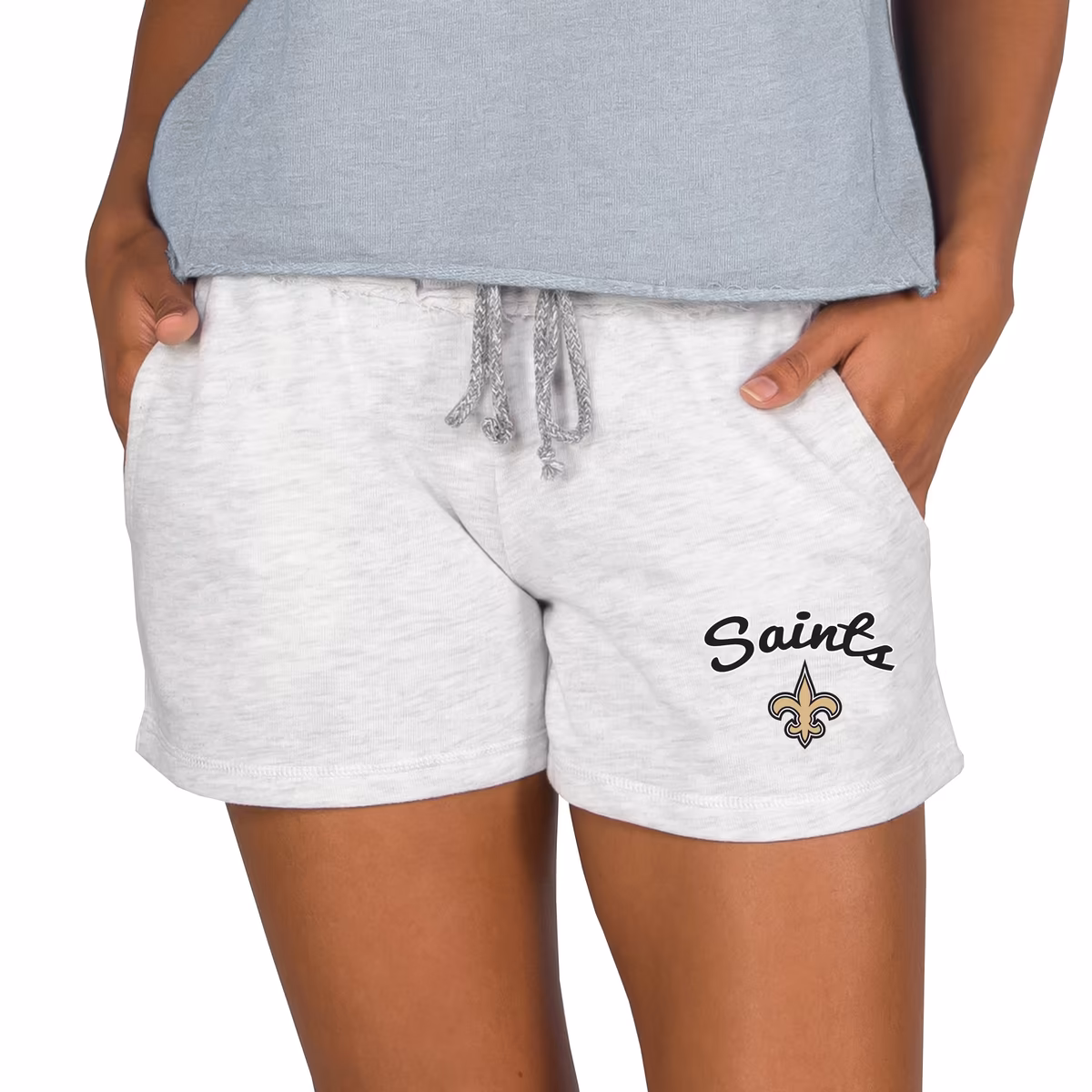 Women's Concepts Sport Oatmeal New Orleans Saints Mainstream Terry Lounge Shorts 1 Women's Concepts Sport Oatmeal New Orleans Saints Mainstream Terry Lounge Shorts