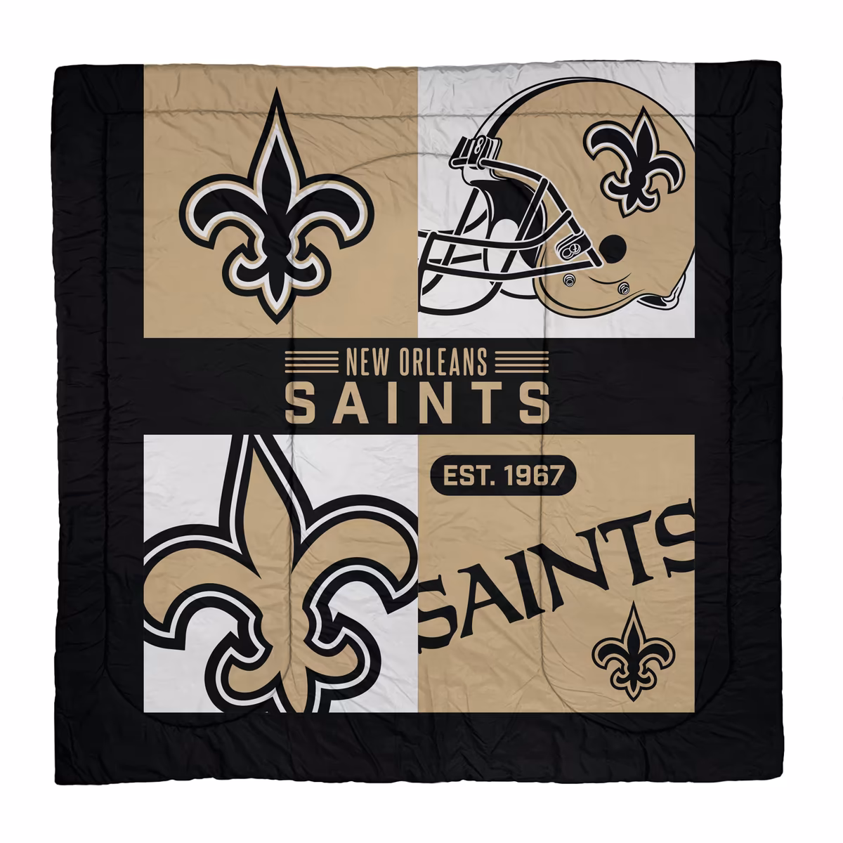 New Orleans Saints Block Logo Three Piece Full/Queen Bed Set 3 New Orleans Saints Block Logo Three Piece Full/Queen Bed Set