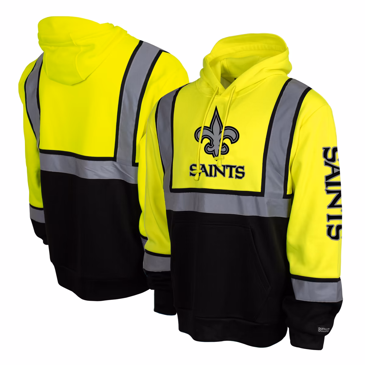 Men's Yellow New Orleans Saints High-Visibility Safety Hooded Sweatshirt 2 Men's Yellow New Orleans Saints High-Visibility Safety Hooded Sweatshirt