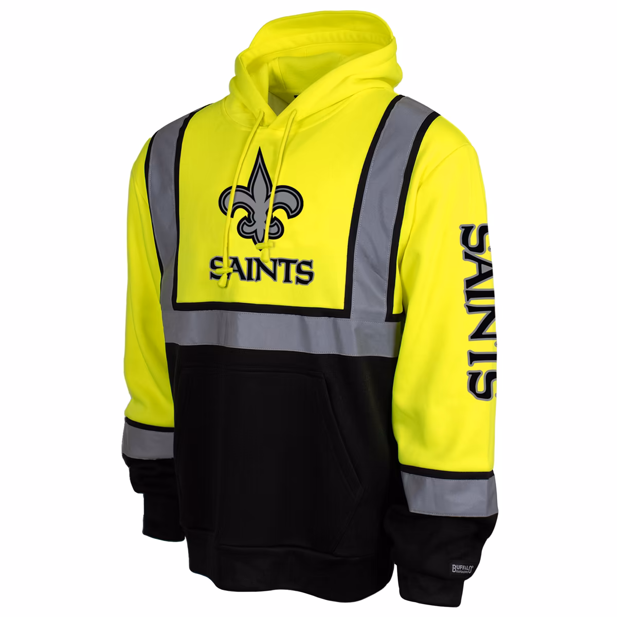 Men's Yellow New Orleans Saints High-Visibility Safety Hooded Sweatshirt 3 Men's Yellow New Orleans Saints High-Visibility Safety Hooded Sweatshirt