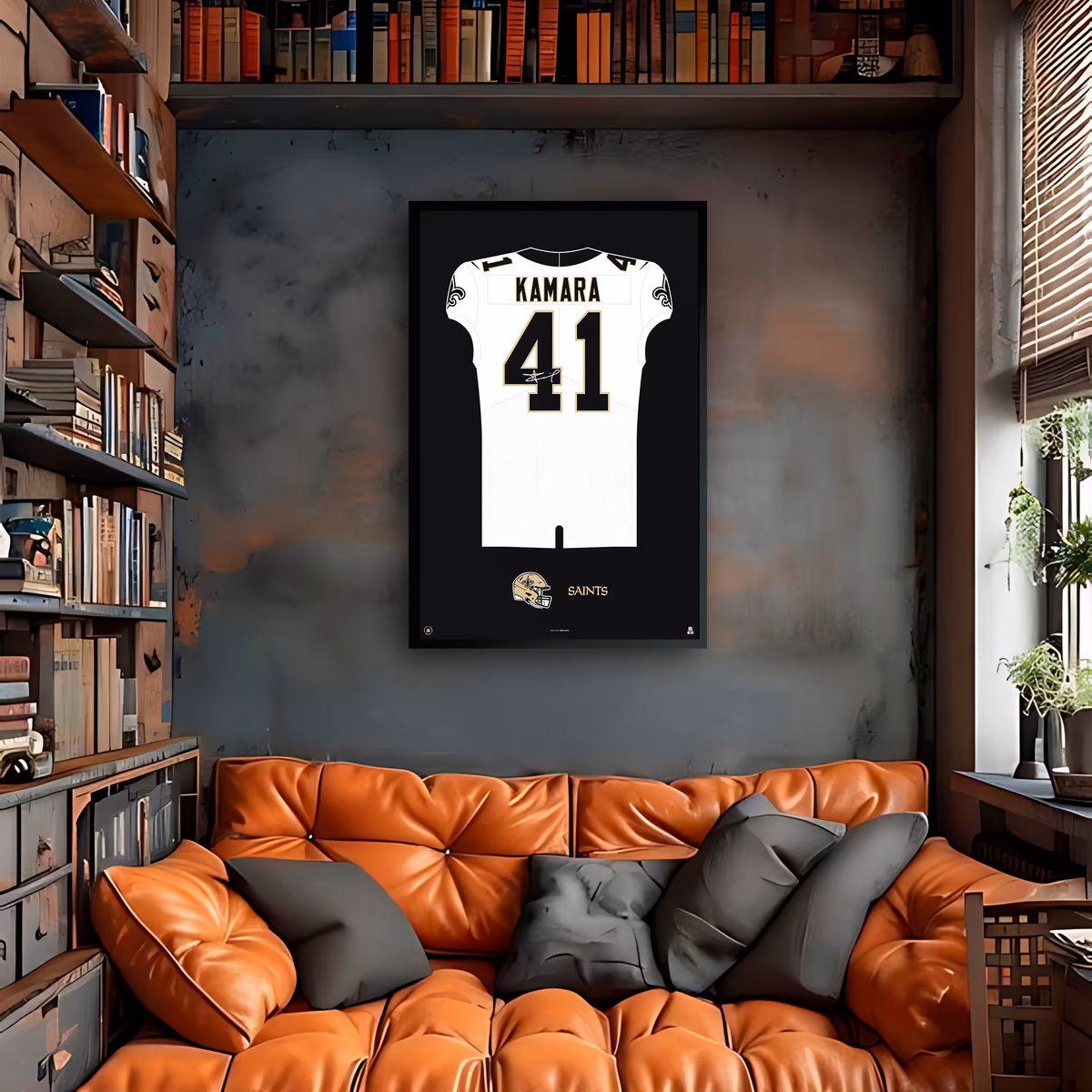 Alvin Kamara New Orleans Saints 14" x 20" Framed Jersey Print 3 Alvin Kamara New Orleans Saints 14" x 20" Framed Jersey Print