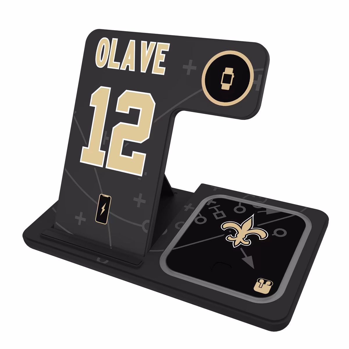 Keyscaper Chris Olave New Orleans Saints Ready 3-in-1 Charging Station 7 Keyscaper Chris Olave New Orleans Saints Ready 3-in-1 Charging Station