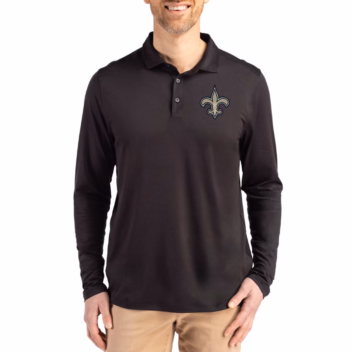 Men's Cutter & Buck Black New Orleans Saints Coastline Epic Comfort Eco Recycled Polo 1 Men's Cutter & Buck Black New Orleans Saints Coastline Epic Comfort Eco Recycled Polo