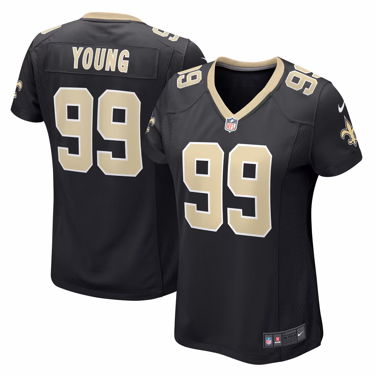 Women's Nike Chase Young Black New Orleans Saints Game Jersey 2 Women's Nike Chase Young Black New Orleans Saints Game Jersey