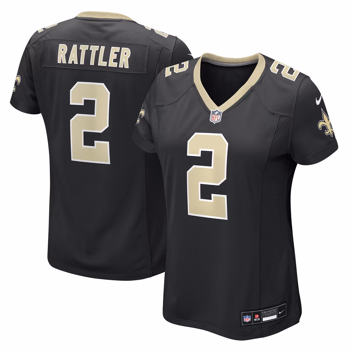 Women's Nike Spencer Rattler  Black New Orleans Saints Team Game Jersey