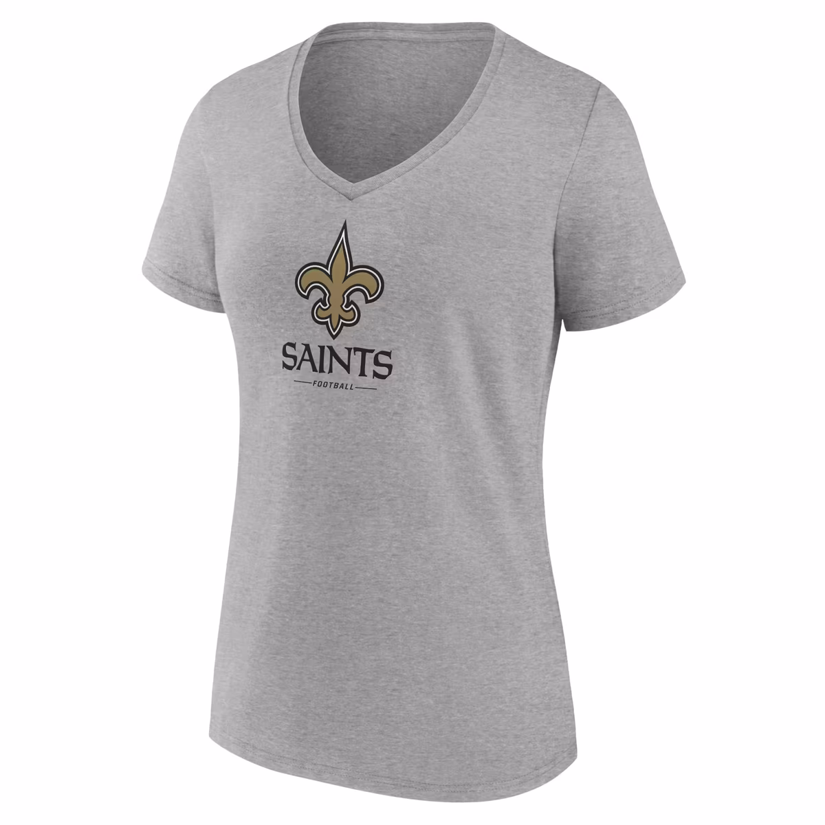 Women's Gray New Orleans Saints Logo Team Lockup V-Neck T-Shirt 3 Women's Gray New Orleans Saints Logo Team Lockup V-Neck T-Shirt
