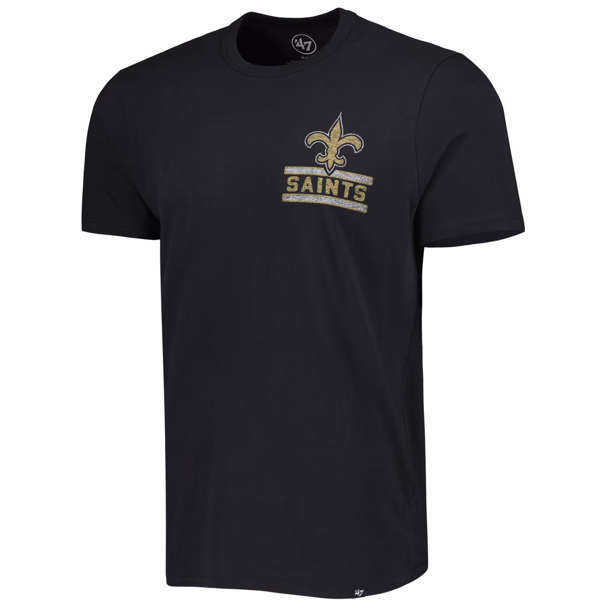 Men's '47 Black New Orleans Saints Open Field Franklin T-Shirt 3 Men's '47 Black New Orleans Saints Open Field Franklin T-Shirt